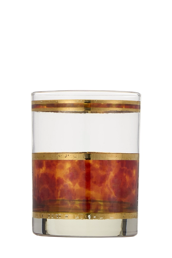 Brown Tortoiseshell 22k Gilded Glassware Set of 2, , large image number 1
