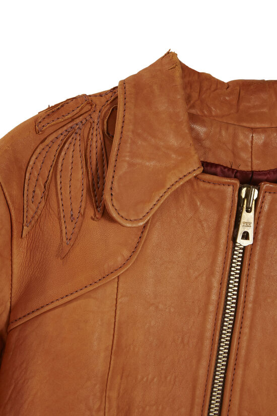 Orange East-West Bayou Leather Jacket, , large image number 2