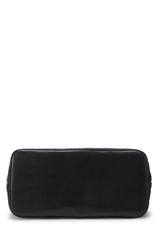 Black Quilted Caviar Medallion Tote, , large image number 4