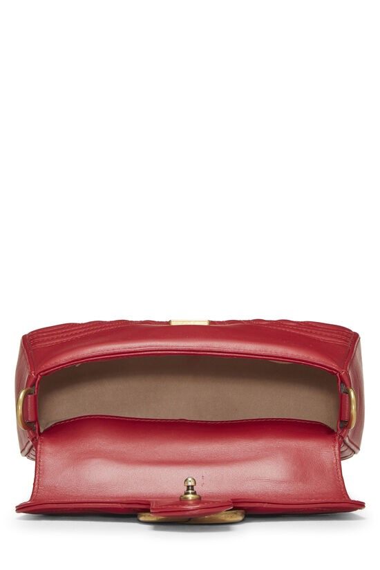 Gucci Red Leather GG Marmont Top Handle Bag Mini QFBJWX1LR9044 | WGACA