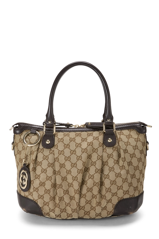 Pre-Owned Brown Original GG Canvas Sukey Zip Handbag Large