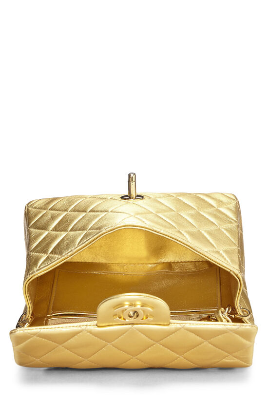 Chanel Oversize Gold Leather Clutch - Vintage Lux