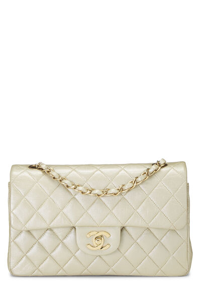 Gold Quilted Lambskin Classic Double Flap Small