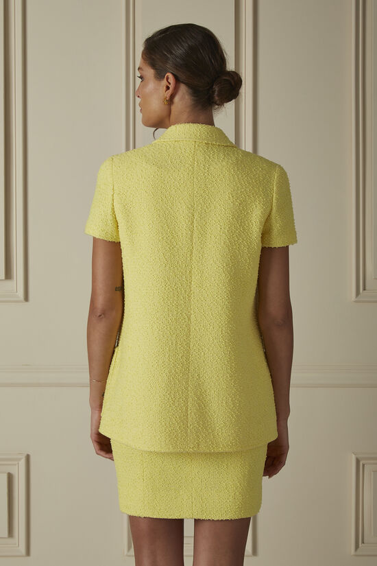 Yellow Wool Blend Three-Piece Skirt Set, , large image number 2