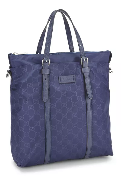 Blue GG Nylon Tote, , large