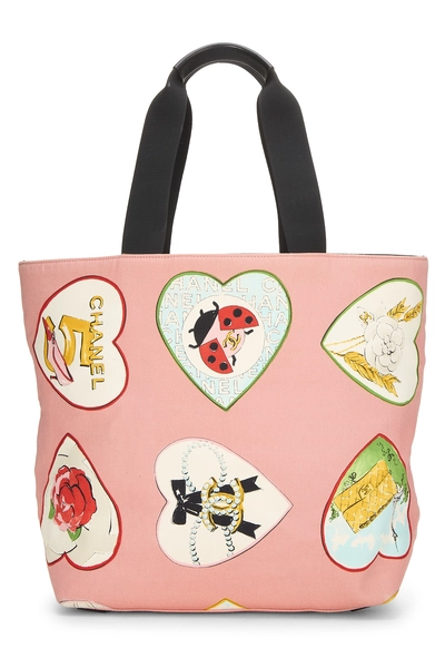 Pink Canvas Camellia Heart Tote