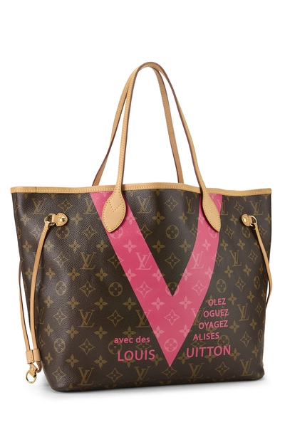Pink Monogram V Neverfull MM, , large