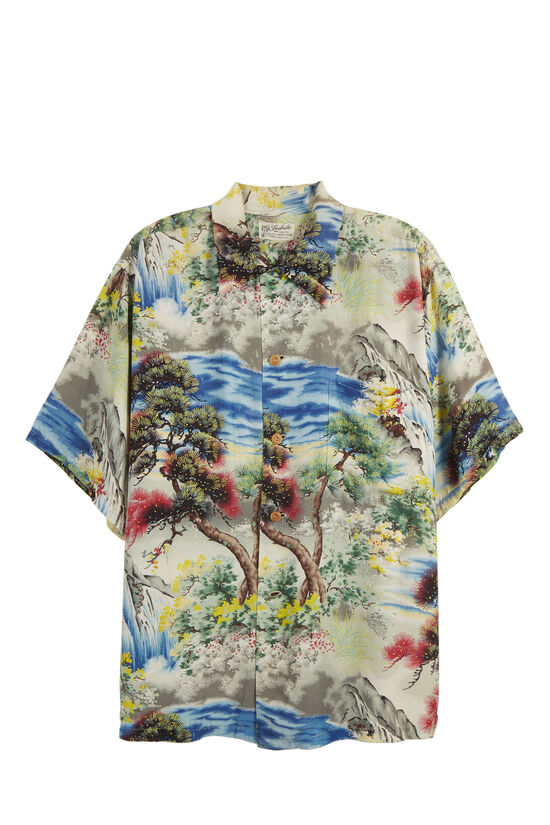 Multicolored Graphic Lauhala Hawaiian Shirt, , large image number 0