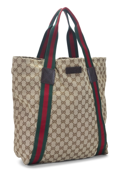 Gucci Original GG Canvas Flat Web Tote — photo 2