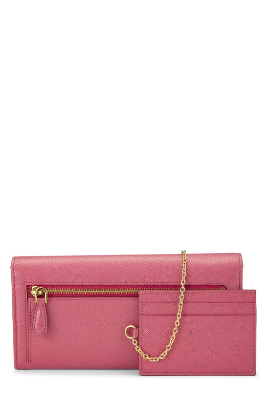 Pink Saffiano Bow Continental Wallet, , large image number 2