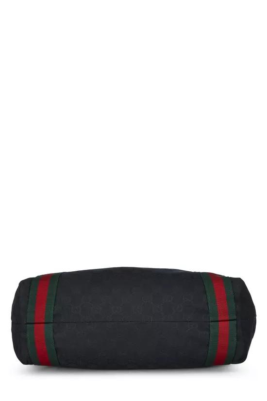 Black GG Canvas Flat Web Tote, , large image number 4