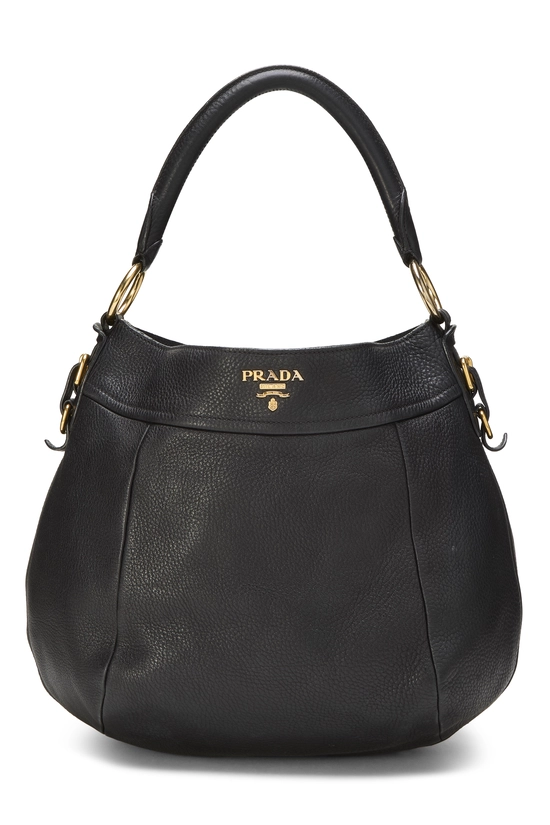 Black Vitello Daino Hobo, , large image number 0