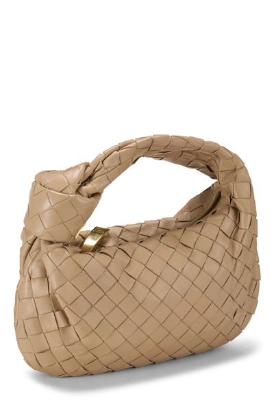 Beige Intrecciato Leather Jodie Mini, , large