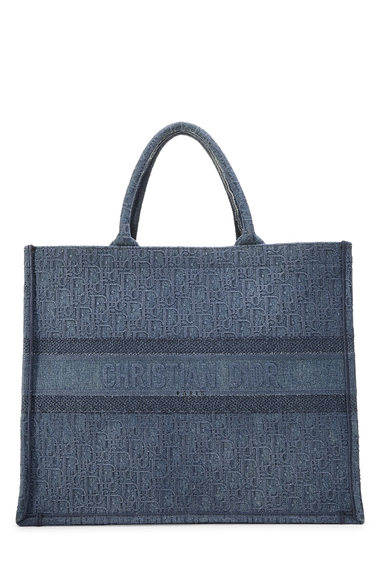 Blue Oblique Denim Book Tote Large, , large image number 0