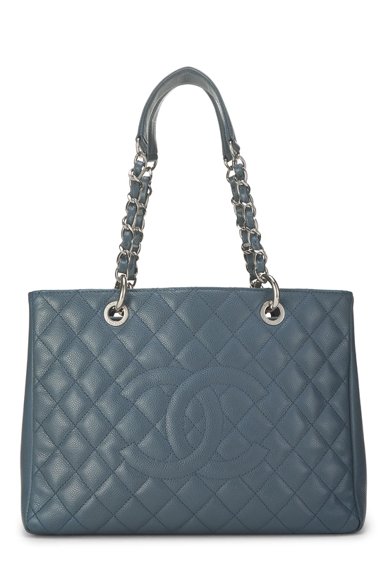 Blue Quilted Caviar Grand Shopping Tote (GST), , large image number 0