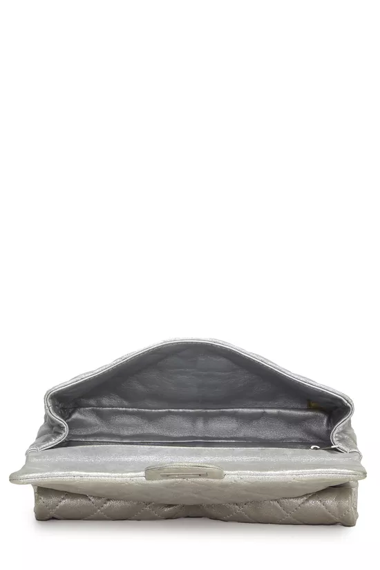 Metallic Silver Quilted Leather Reissue Roll Clutch, , large image number 5