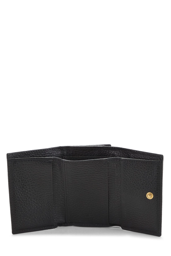 Black Leather French Compact Zip Wallet, , large image number 3