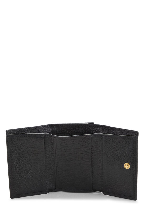 Black Leather French Compact Zip Wallet, , large image number 3