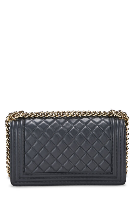 Chanel Mini Boy Bag Grey Caviar Antique Gold Hardware