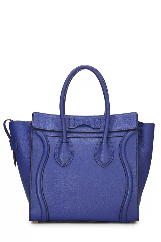 Blue Calfskin Luggage Micro, , large image number 3