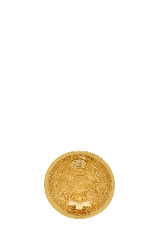 Gold Quilted Round Earrings Large, , large image number 2