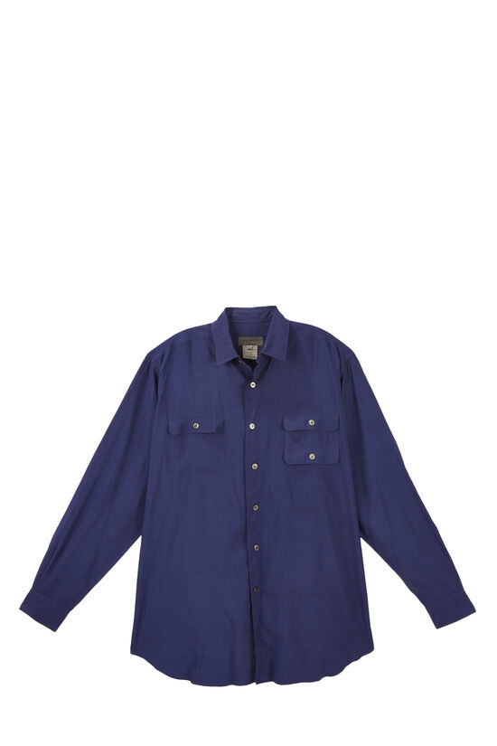 André Leon Talley Yohji Yamamoto Long Sleeve Rayon Three Pocket Shirt, , large image number 0