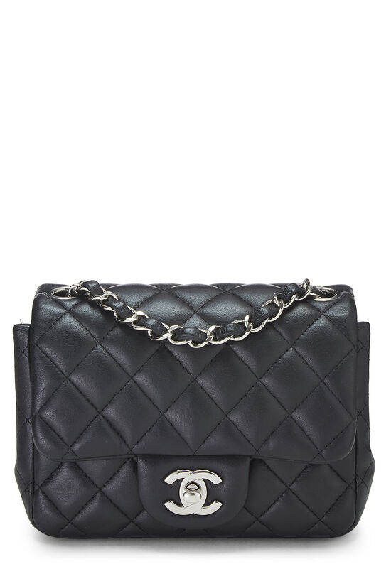 Black Quilted Lambskin Classic Square Flap Mini, , large image number 0