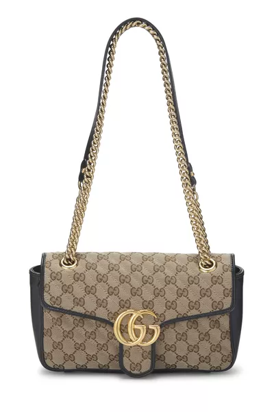 Black Original GG Canvas Marmont Shoulder Bag Small