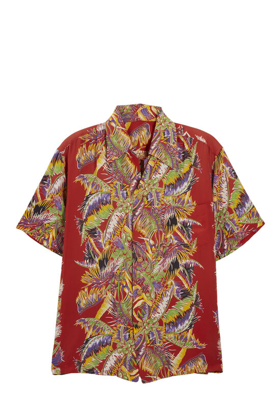 Red Floral Kamehameha Hawaiian Shirt, , large image number 0