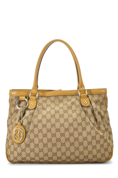 Gucci Yellow Original GG Canvas Sukey Handbag Large
