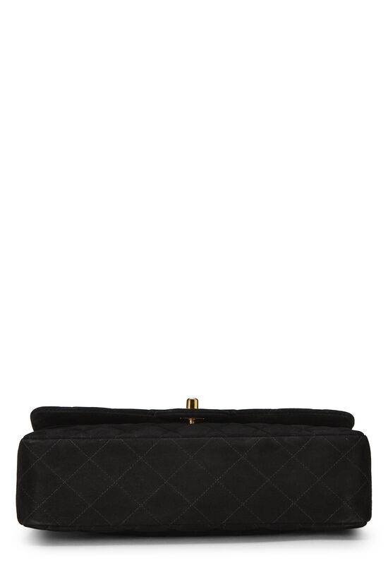Black Quilted Suede Classic Double Flap Medium, , large image number 4