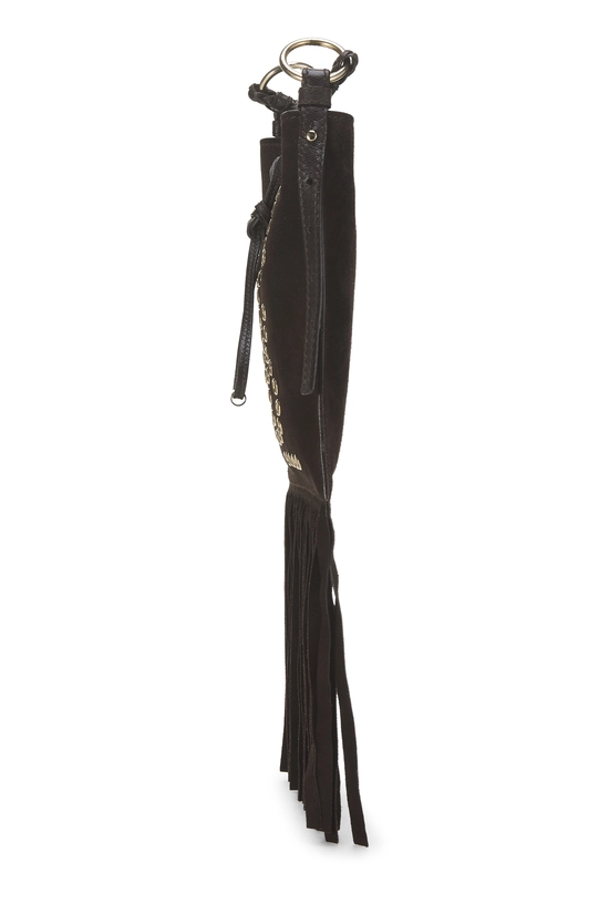 Brown Suede Studded Fringe Crossbody, , large image number 2