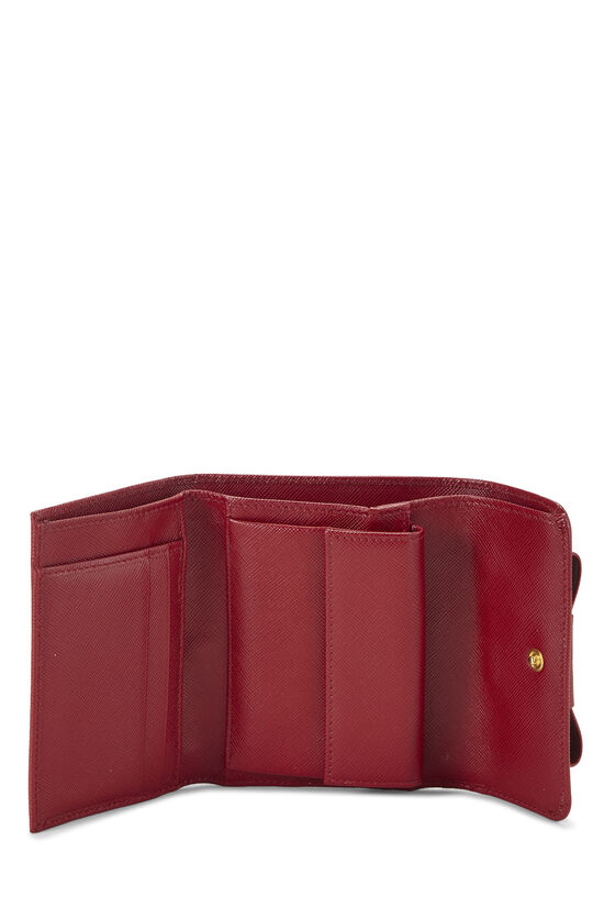 Red Saffiano Bow Compact Wallet, , large image number 3