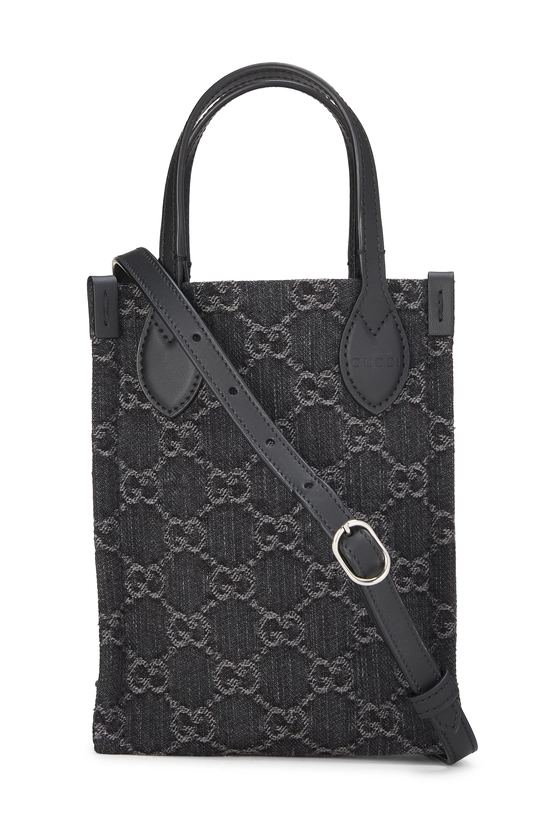 Black GG Denim Handbag, , large image number 3