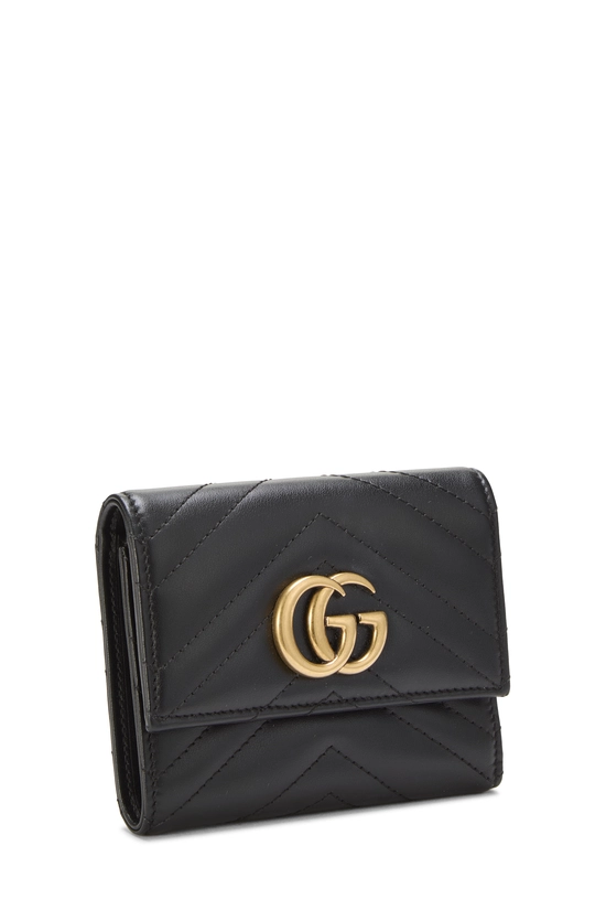 Black Leather GG Marmont Wallet Small, , large image number 1