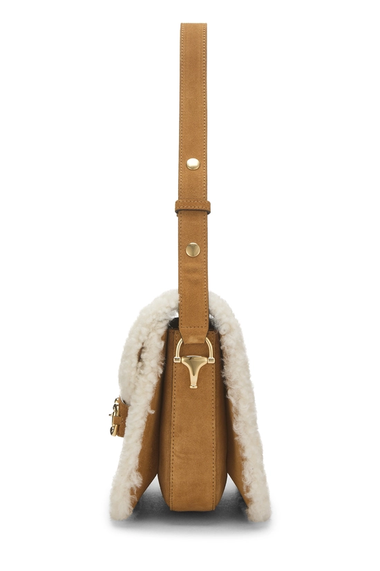 Brown Shearling 1955 Horsebit Shoulder Bag, , large image number 2