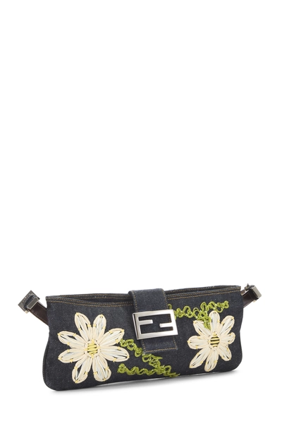 Fendi Navy Embroidered Shoulder Bag — photo 2