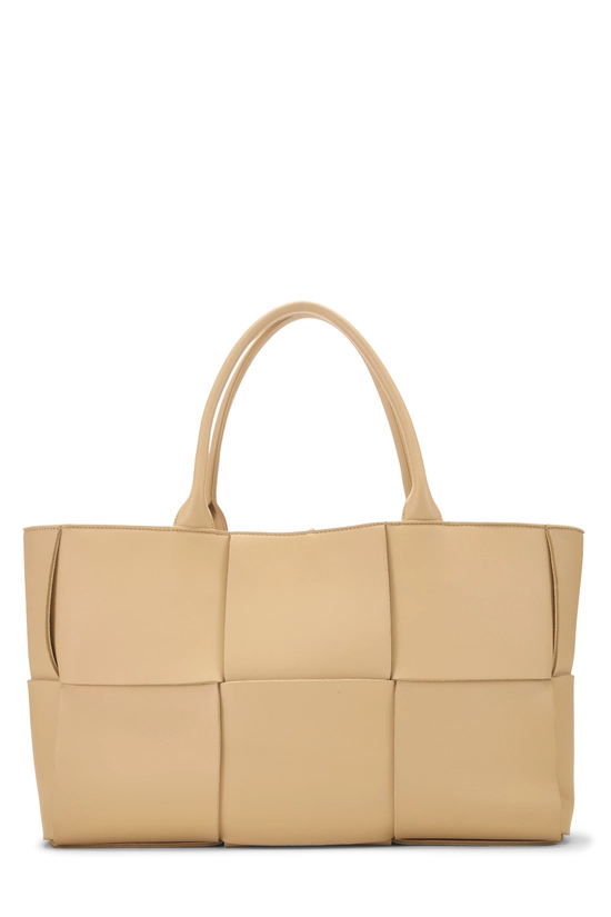 Beige Calfskin Maxi Intrecciato Arco Tote Medium, , large image number 3