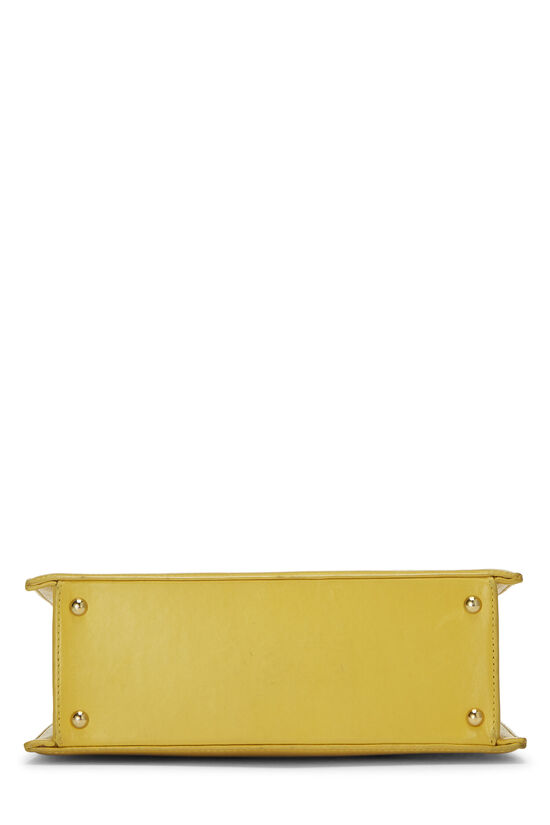 Yellow Lambskin Logo Shoulder Bag, , large image number 4