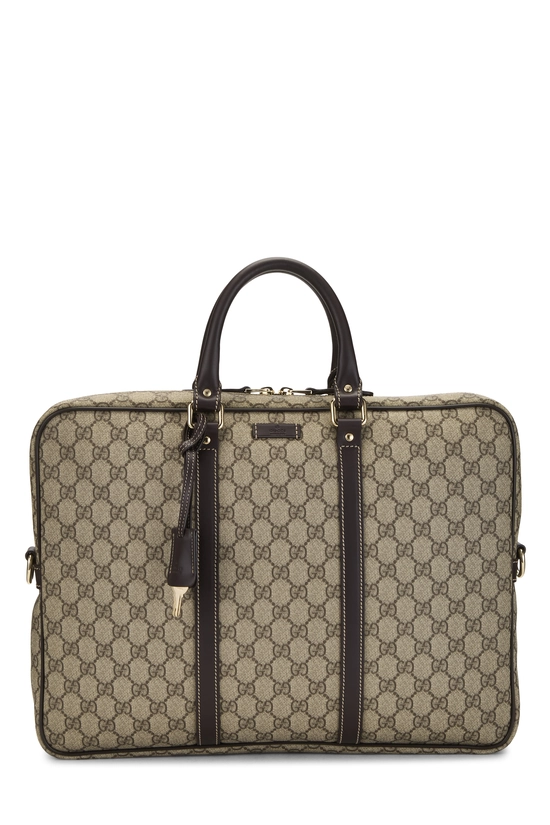 Brown GG Supreme Canvas Briefcase, , large image number 0