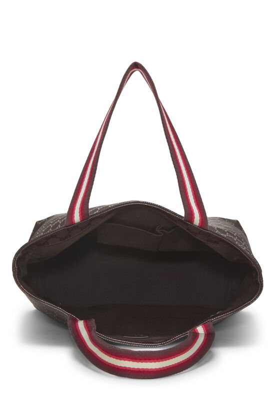 Burgundy Imprime Flat Tote, , large image number 5