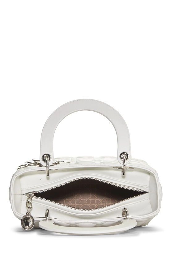 White Cannage Quilted Lambskin Lady Dior Medium, , large image number 5
