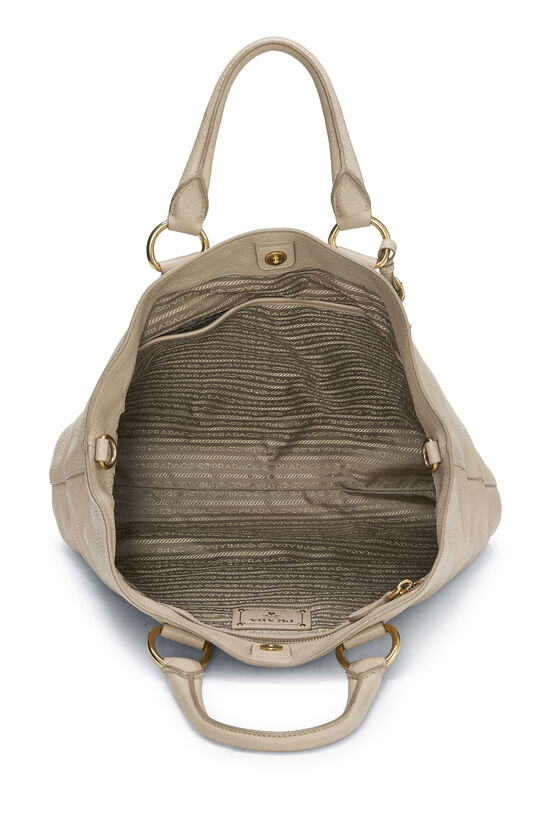 Beige Vitello Daino Shopping Tote Large, , large image number 5