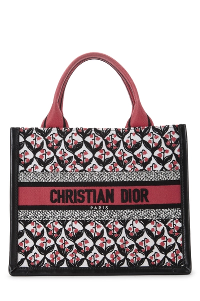 Christian Dior Multicolor Floral Embroidered Canvas Book Tote Small