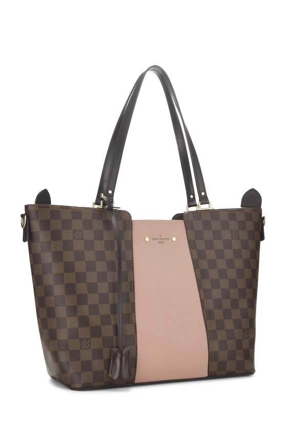 Pink Damier Ebene Jersey Tote, , large image number 1