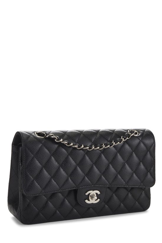 Black Quilted Caviar Classic Double Flap Medium, , large image number 1