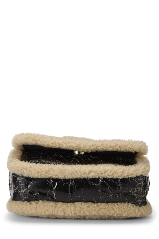 Black Shearling 'CC' Mania Flap Bag, , large image number 4