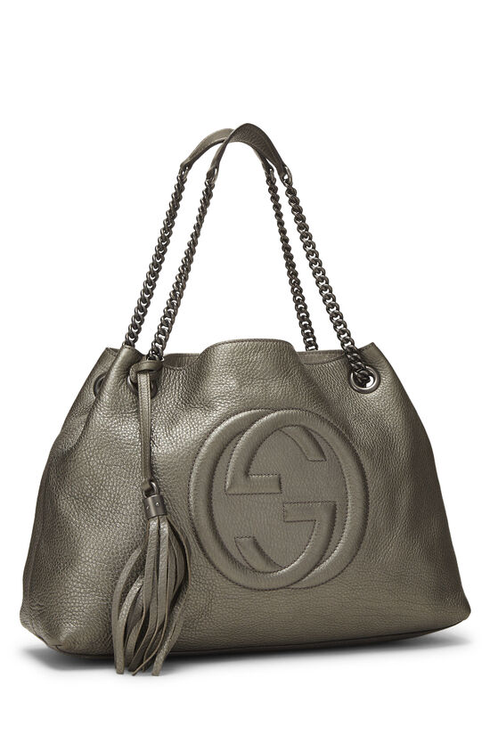 Grey Leather Soho Chain Tote, , large image number 1