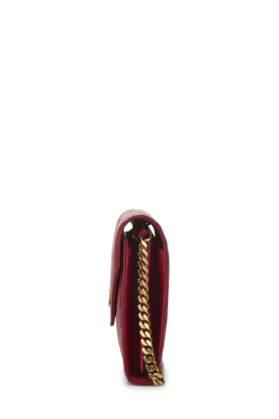 Red Grainy Leather Monogram Wallet On Chain (WOC), , large image number 2