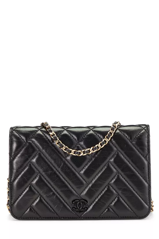 Black Quilted Lambskin Classic Wallet On Chain (WOC), , large image number 0